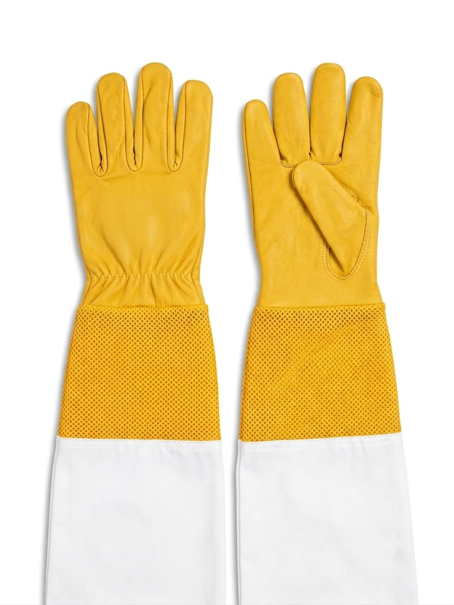 Yellow leather gloves